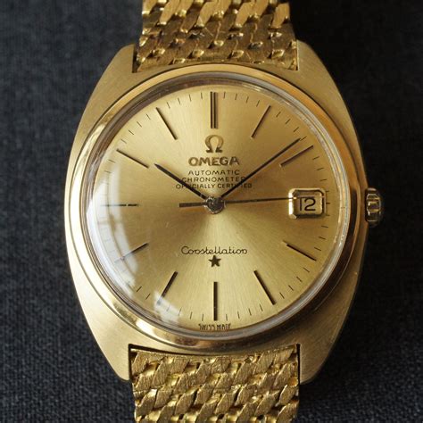 reloj omega constellation oro 18k|omega watches yellow gold.